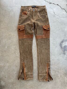 Preme courderoy convertible stacked, 2 tone brown pants. 28”X33”.